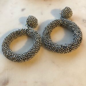 Silver seed bead earrings